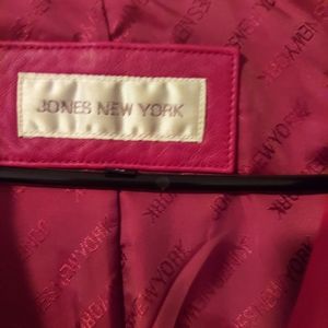 Jones New York Genuine Leather Red Coat